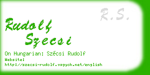 rudolf szecsi business card